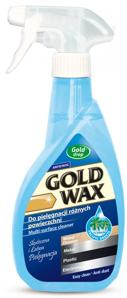 Preparat do pielęgnacji różnych powierzchni Gold Wax Gold Drop, antystatyczny, z rozpylaczem, Pacific Breeze, 400ml