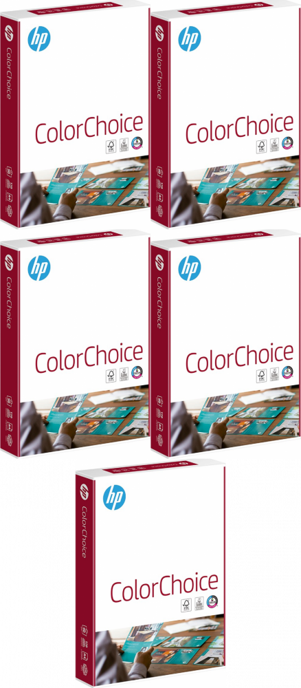 5x Papier satynowany ekologiczny HP Colour Choice, A4, 160g/m2, 250 arkuszy, biały