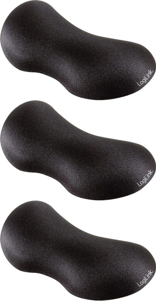 3x Podkładka żelowa pod nadgarstek LogiLink, 145x55x20mm, czarny