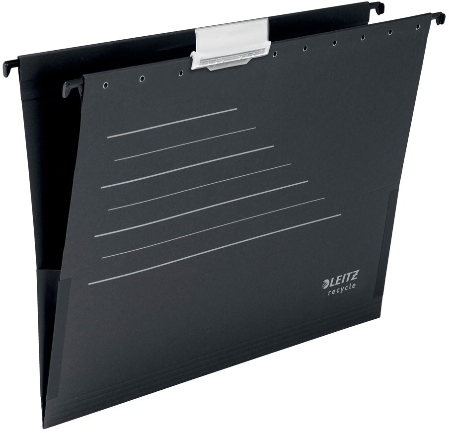 Teczka zawieszkowa kartonowa z rozciągliwymi bokami Leitz Alpha Recycle, A4, 348x260mm, 250g/m2, czarny