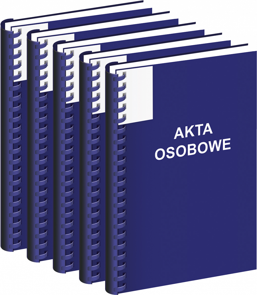 5x teczka do akt osobowych Interdruk, A4, 350g/m2, niebieski