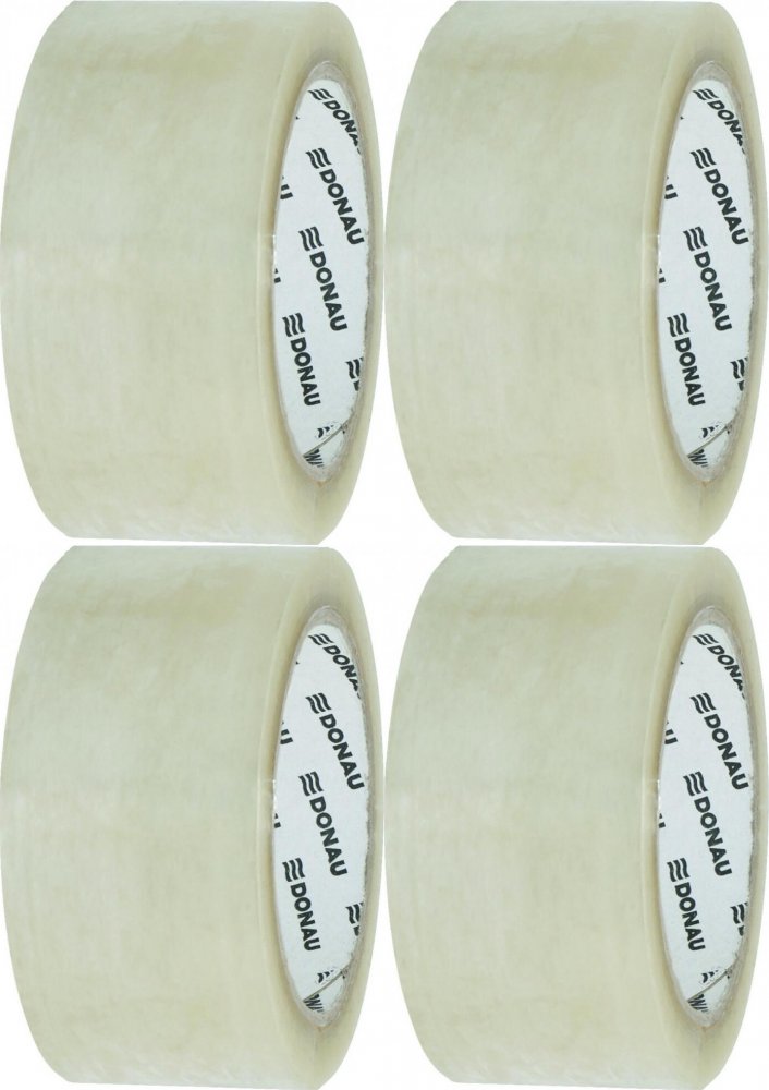 4x Taśma pakowa Donau, Solvent, 48mmx60m, transparentny