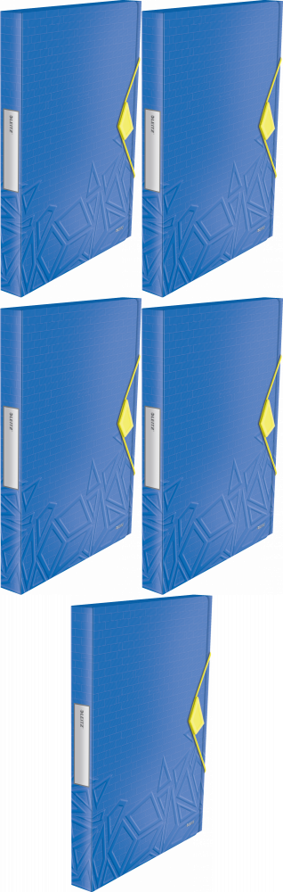 5x Teczka plastikowa z gumką Leitz Urban Chic, A4, 25 mm, niebieski