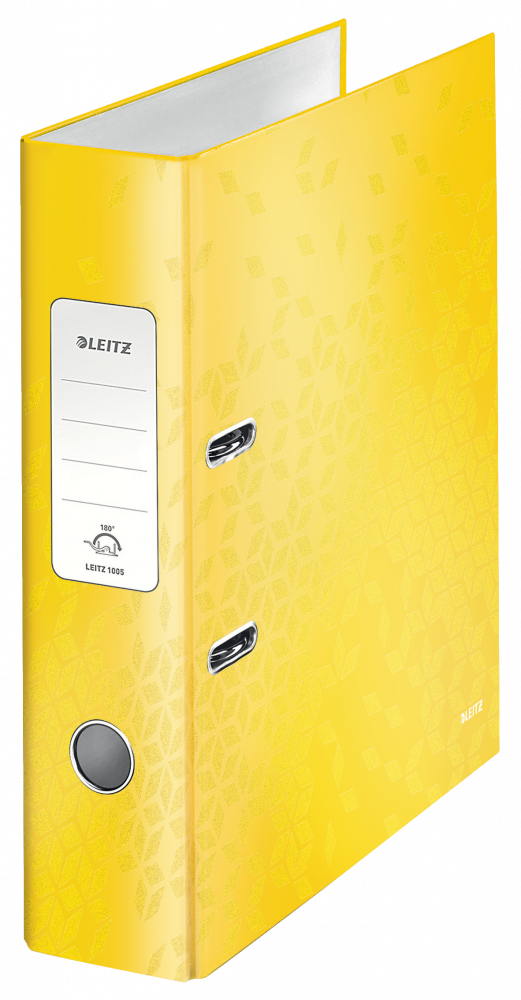 Segregator A4 Leitz Wow 180°, 80mm, do 600 kartek, żółty