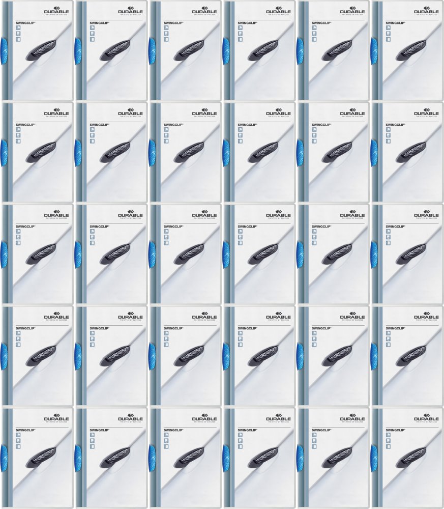 100x Skoroszyt plastikowy Durable Swingclip z klipsem, A4, do 30 kartek, niebieski