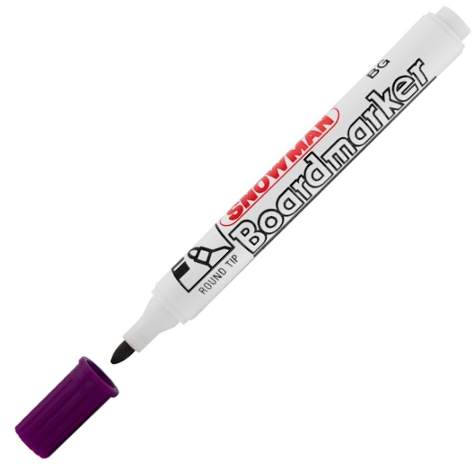 Marker suchościeralny Snowman Boardmarker, okrągła, 1.5-3mm, fioletowy