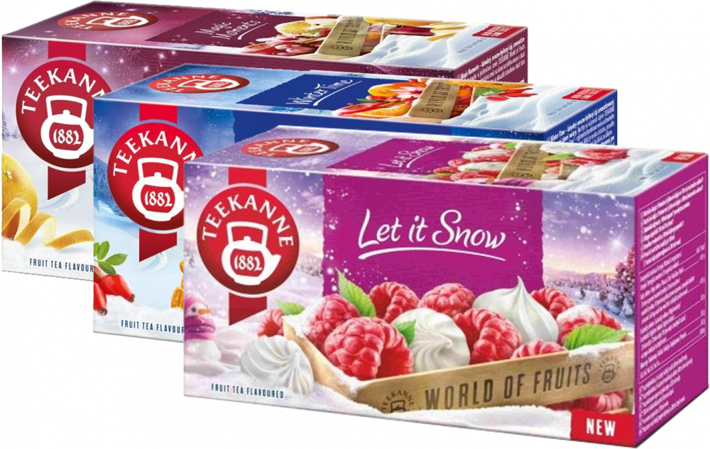 Zestaw herbat zimowych Teekanne: Winter Time, 20 sztuk x 2.5g + Magic Moments, 20 sztuk x 2.5g + Let it snow, 20 sztuk x 2,25g