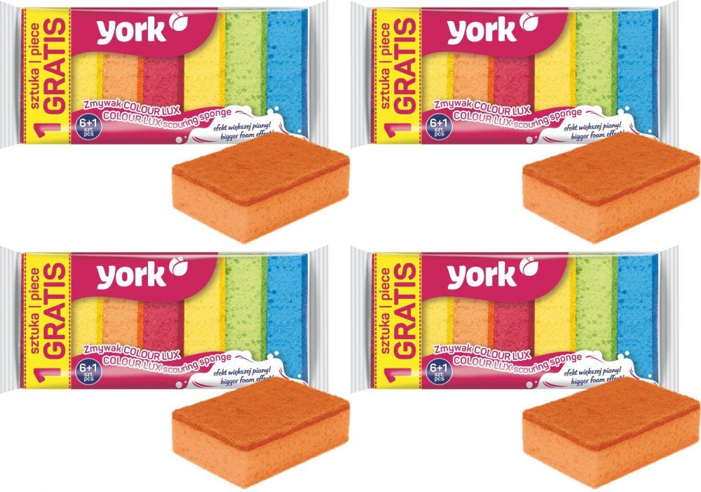 4x Zmywak kuchenny York Colour Lux, 7 sztuk, mix kolorów