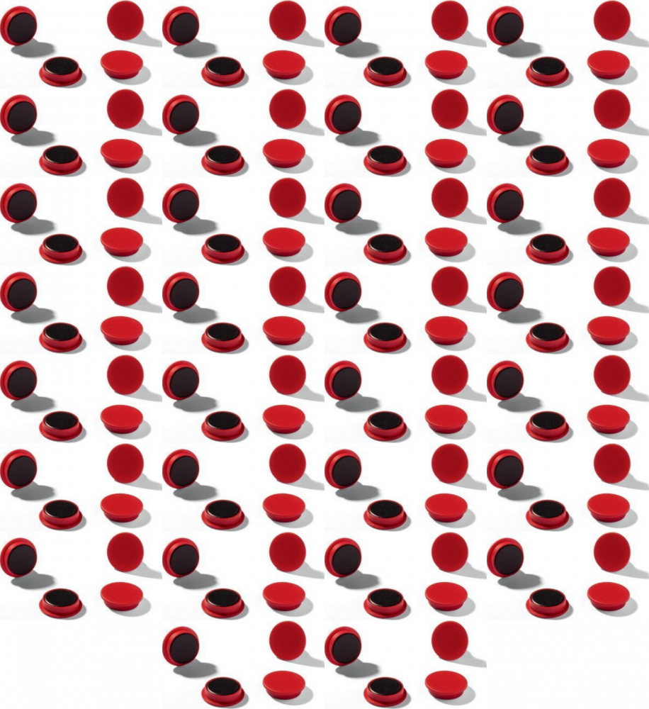 30x Magnesy Argo, 15 mm, 10 sztuk, czerwony