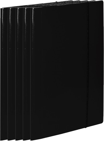 5x Teczka kartonowa z gumką VauPe Soft, A4, 450g/m2, 20mm, czarny