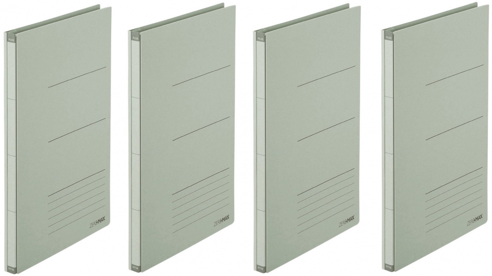 4x Teczka na dokumenty Plus Zero Max, skoroszytowa, z regulowanym grzbietem, A4, szary