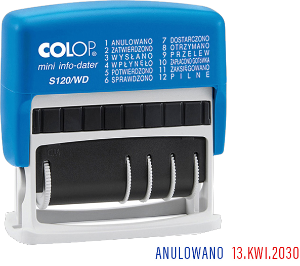 Datownik Colop, Mini Dater S 120WD, wersja polska, wkład czarny