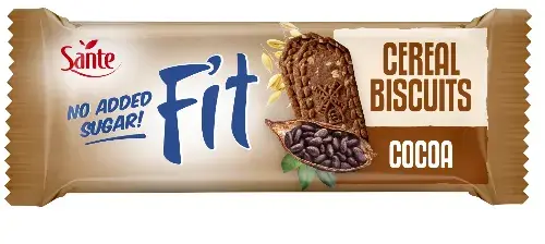 Ciasteczka zbożowe Sante Fit, kakaowy, bez cukru, 50g