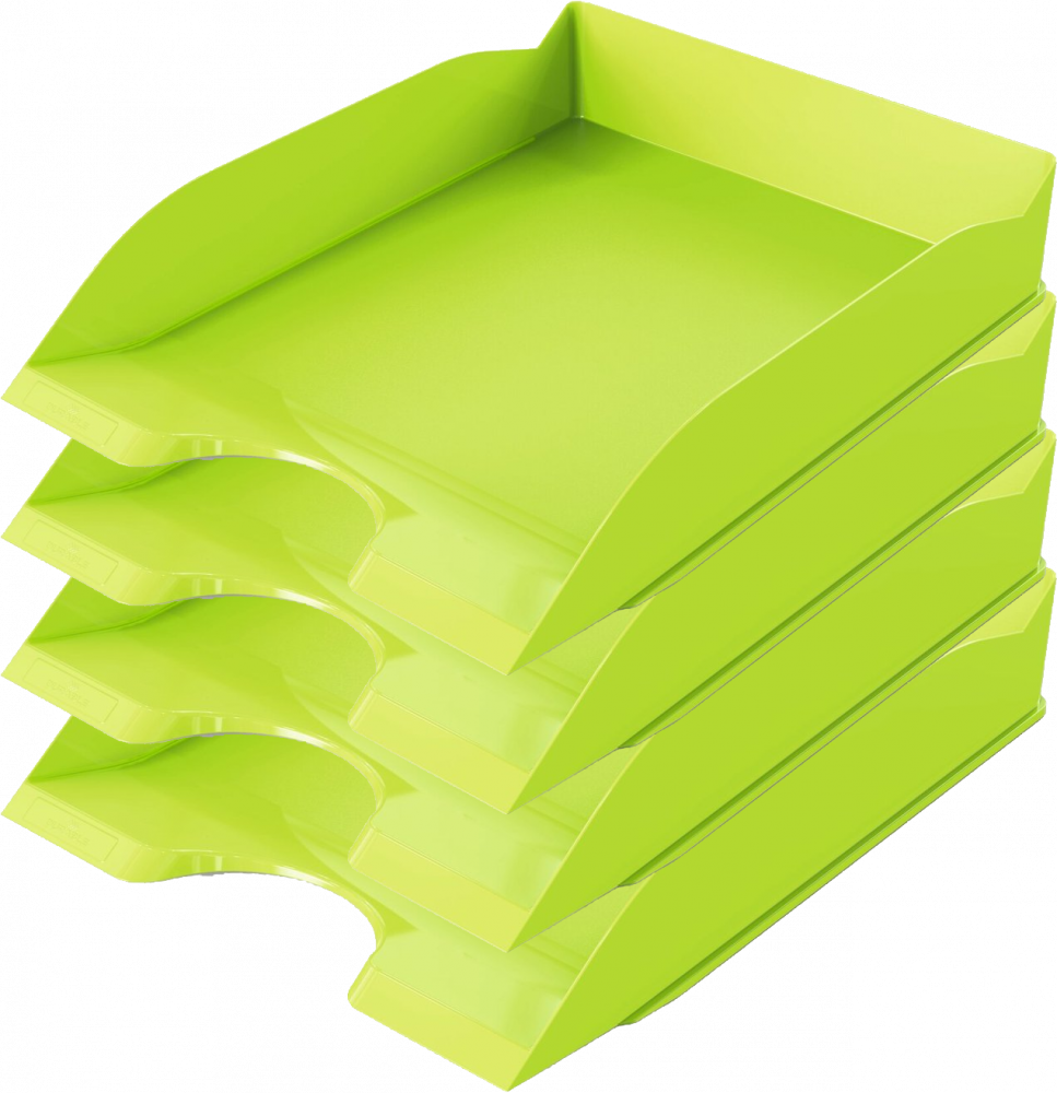 4x Półka na dokumenty Durable Basic, A4, plastikowa, zielony