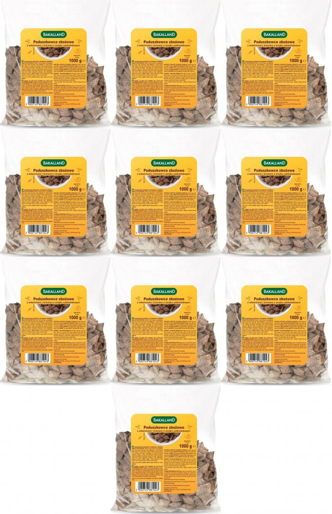 10x Poduszkowce zbożowe Bakalland, czekoladowy, 1kg