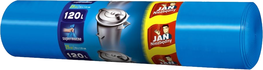 Worki na śmieci Jan Niezbędny, na odpady zmieszane, 120l, 25 sztuk, niebieski
