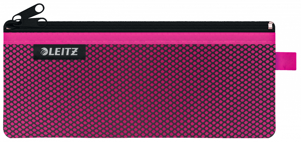 Koszulka/saszetka z suwakiem Leitz Wow, 2 przegródki, rozmiar M, 1 sztuka, różowy