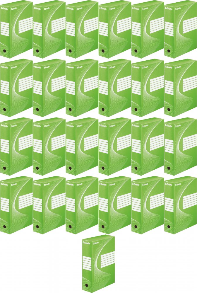 25x Pudło archiwizacyjne Esselte Standard, do luźnych dokumentów, 100mm, zielony