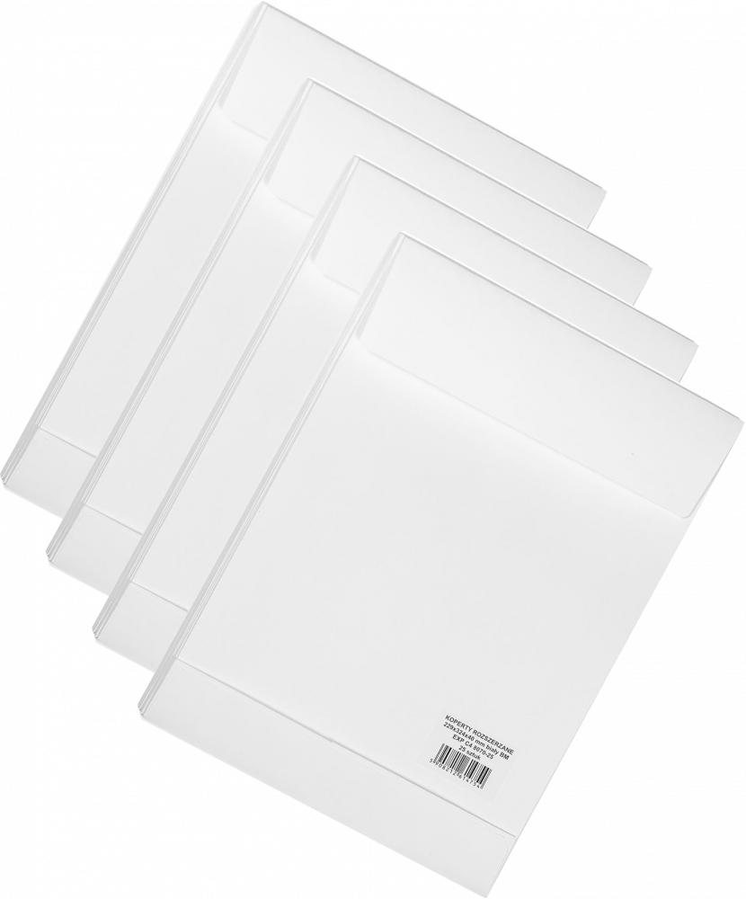 4x Koperta rozszerzana Bong, C4 z paskiem HK, 25 sztuk, biały