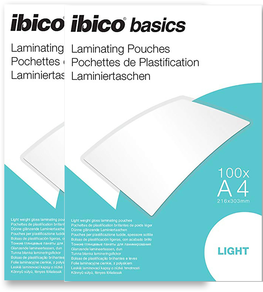 2x Folia do laminowania Ibico, 216x303mm, A4, 2x75 μm, 100 arkuszy