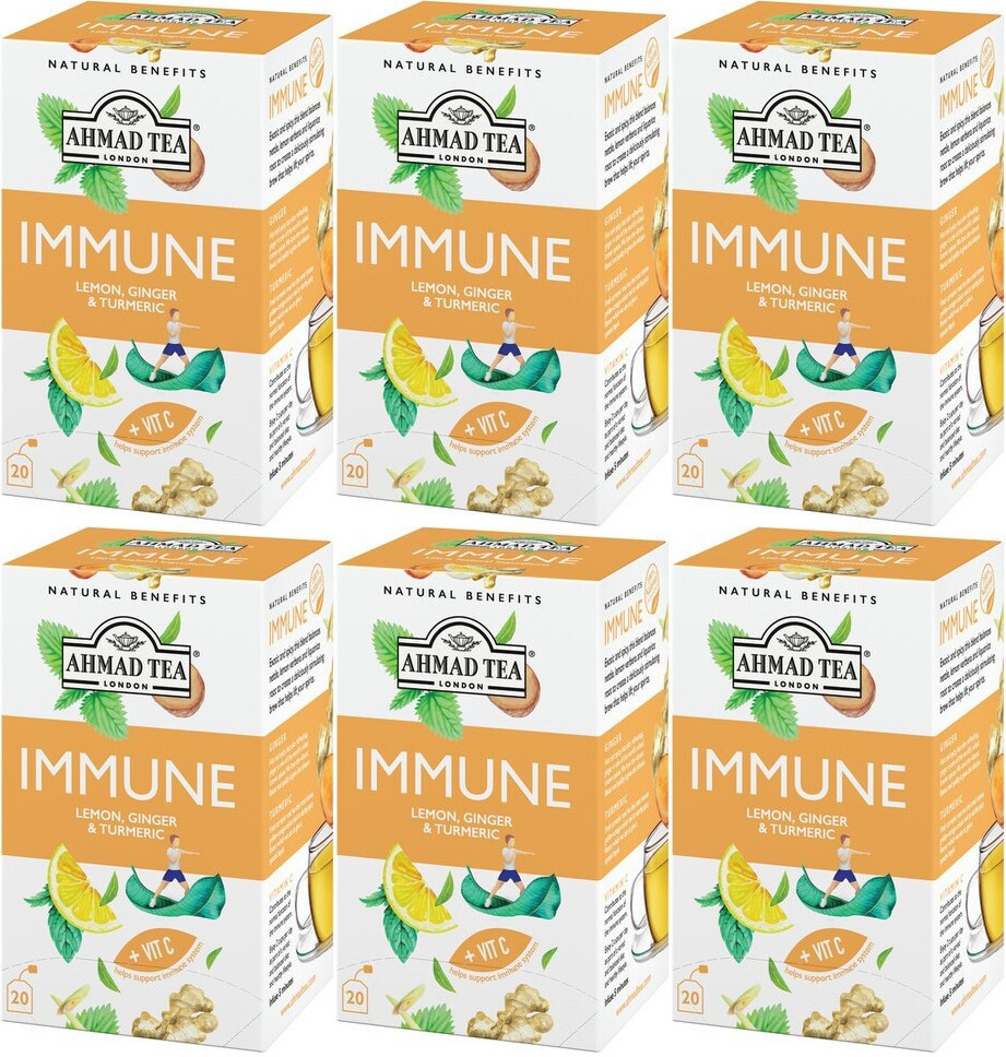 6x Herbata funkcjonalna w kopertach Ahmad Tea Immune Healthy Benefit, 20 sztuk x 1.5g