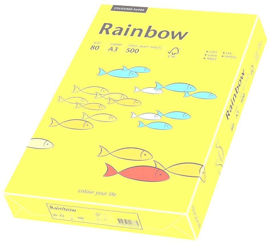Papier kolorowy Rainbow, A3, 80g/m2, 500 arkuszy, żółty (R16)