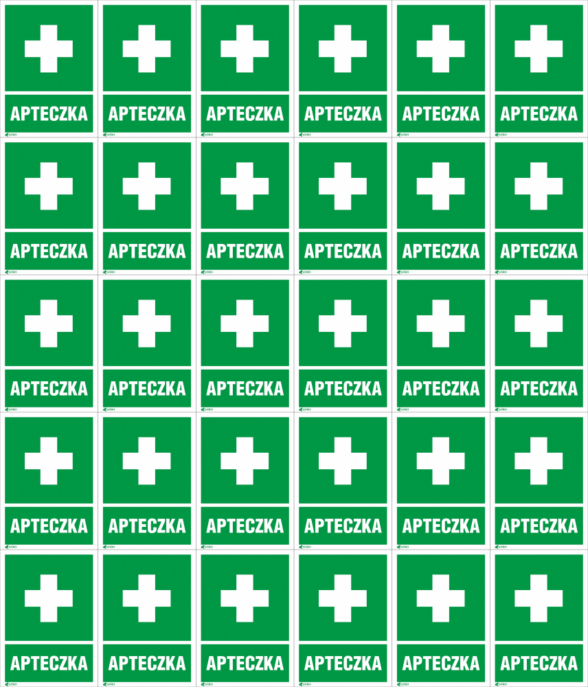 30x Tabliczka informacyjna Anro "Apteczka", 220x300mm