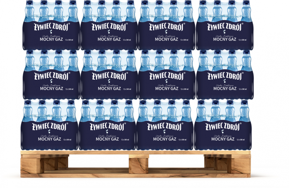 480x Woda mocno gazowana Żywiec Zdrój, 0.5l, butelka PET