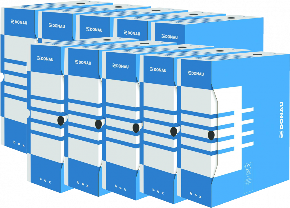 10x Pudło archiwizacyjne Donau, 120mm, niebieski