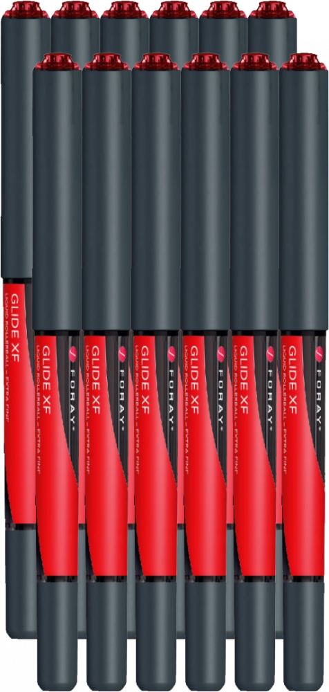 12x Pióro kulkowe Foray, Glide, XF, czerwony