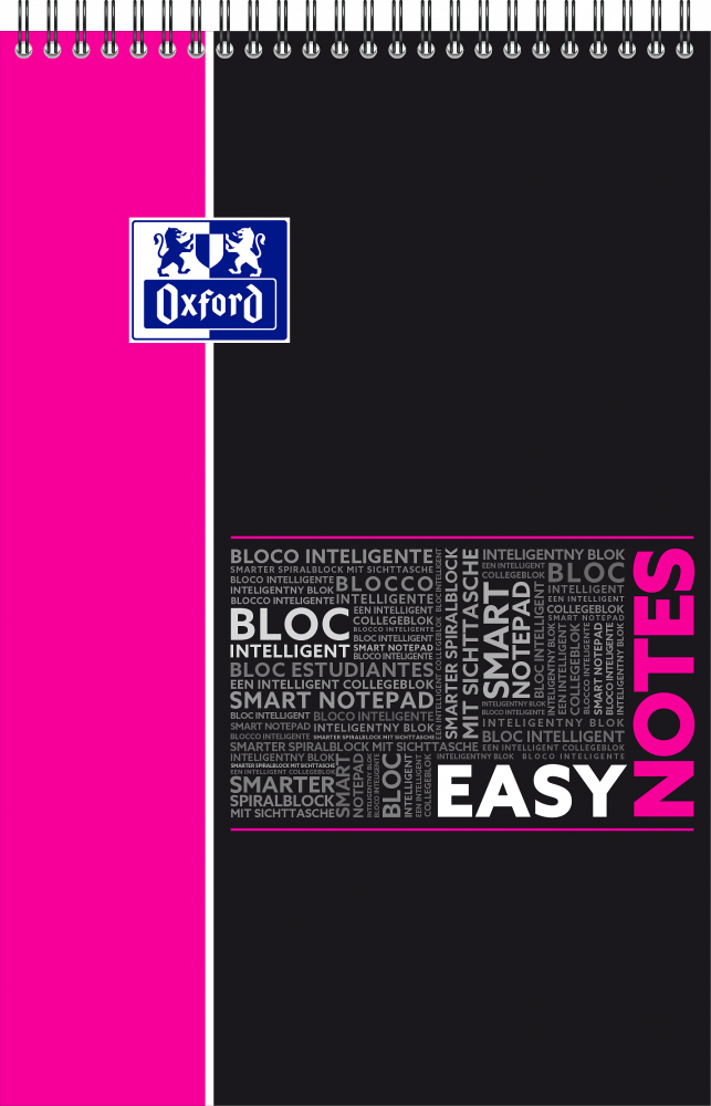 Kołonotatnik Oxford Student EasyNotes, A4+, w kratkę, 80 kartek, okładka PP, mix wzorów