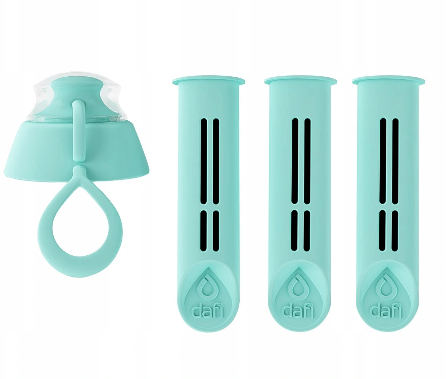 Filtr do butelki filtrującej Dafi, 3 sztuki + 1 zakrętka, miętowy