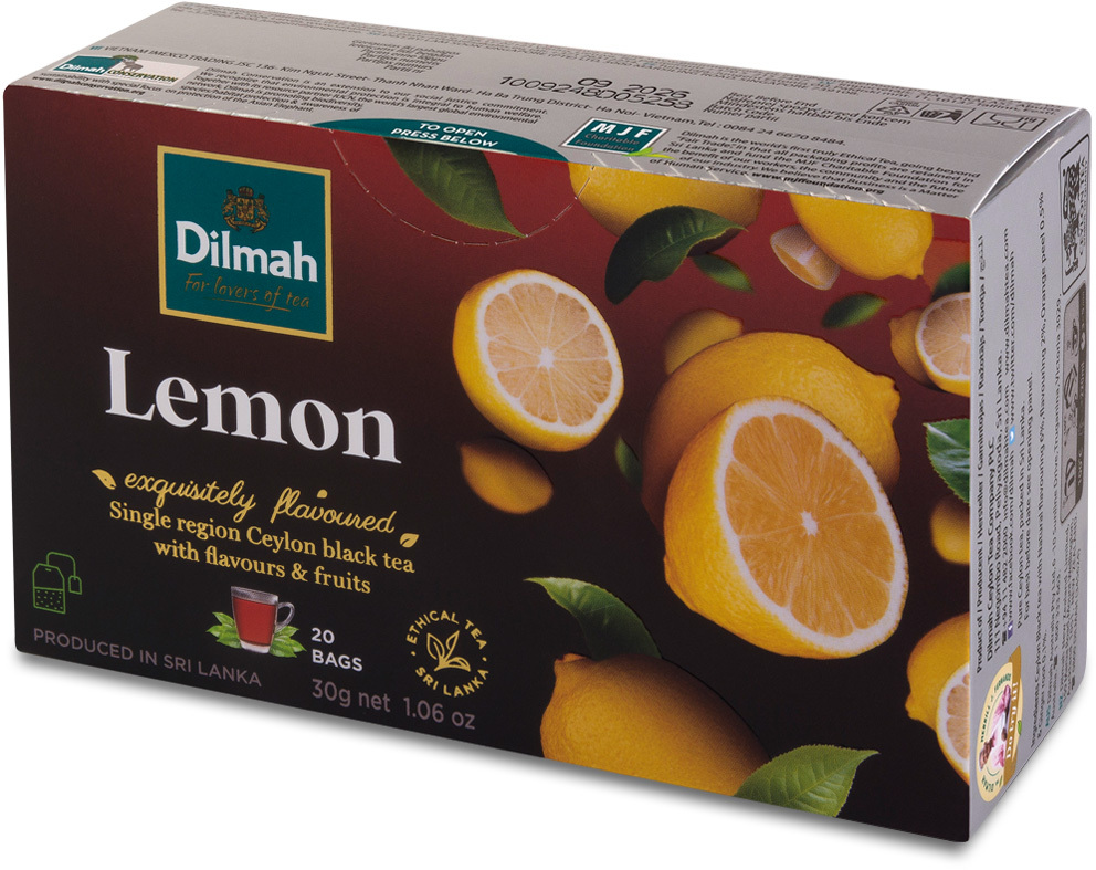 Herbata czarna aromatyzowana w torebkach Dilmah, cytryna, 20 sztuk x 1.5g