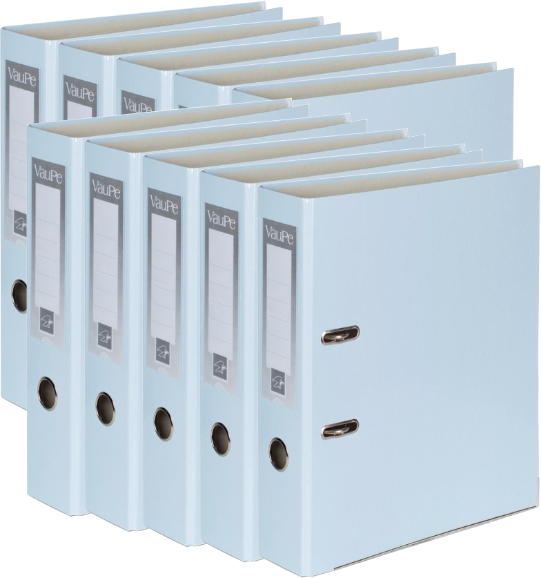 10x Segregator A4 VauPe FCK, 75mm, do 500 kartek, błękitny