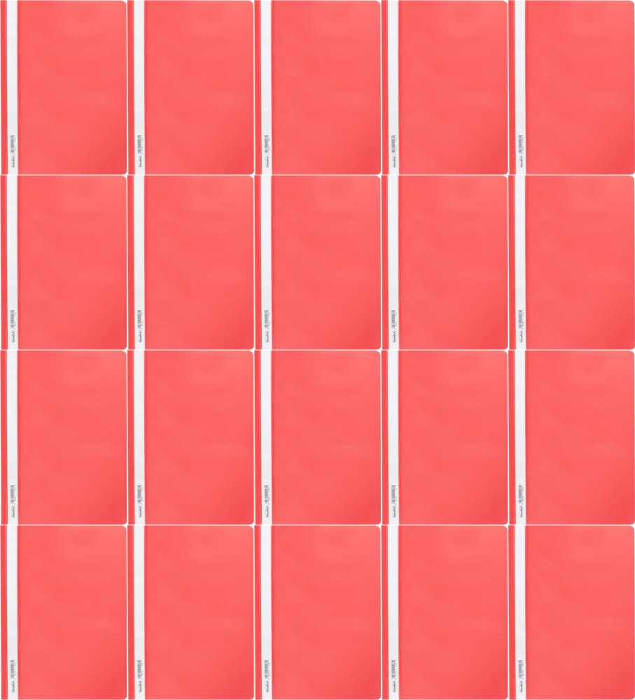 20x Skoroszyt plastikowy bez oczek Biurfol, miękki, A4, czerwony