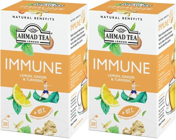 2x Herbata funkcjonalna w kopertach Ahmad Tea Immune Healthy Benefit, 20 sztuk x 1.5g