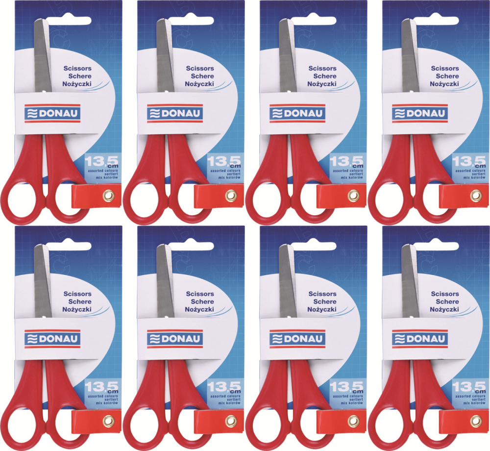8x Nożyczki szkolne Donau, 13.5cm, mix kolorów