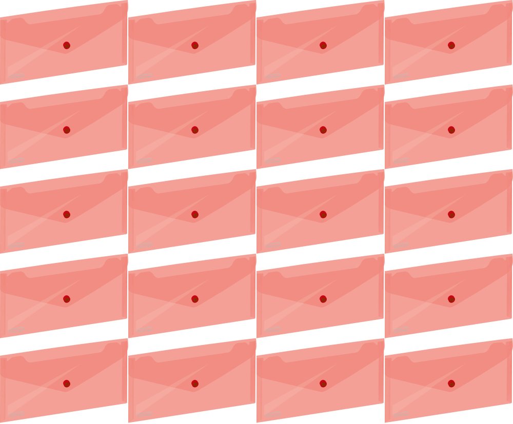 20x Teczka kopertowa Grand ZP-042, 254x130mm, na zatrzask, czerwony