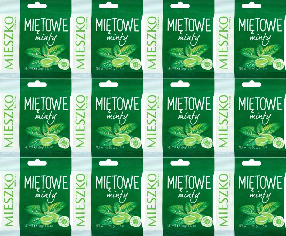 12x Cukierki Mieszko, miętowy, 90g