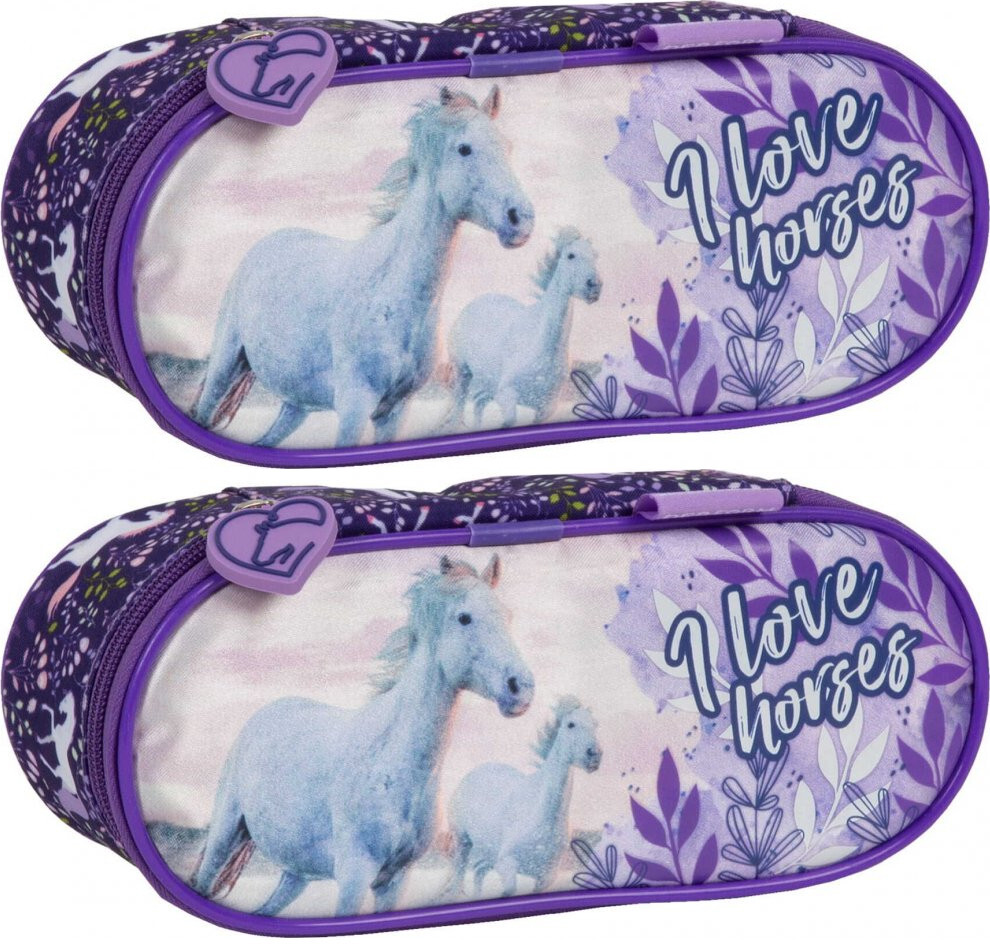 2x Piórnik szkolny Derform A Konie 25, saszetka, bez wyposażenia