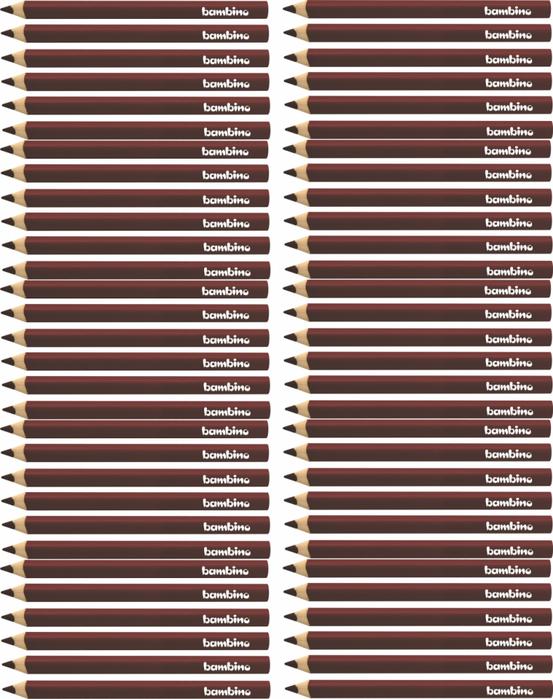 5x Kredki Bambino, w oprawie drewnianej, trójkątne, 12 sztuk, brązowy