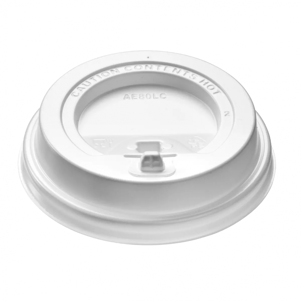 Pokrywka do kubka, średnica 80mm, z funkcją zamykania Lock, 100 sztuk, biały