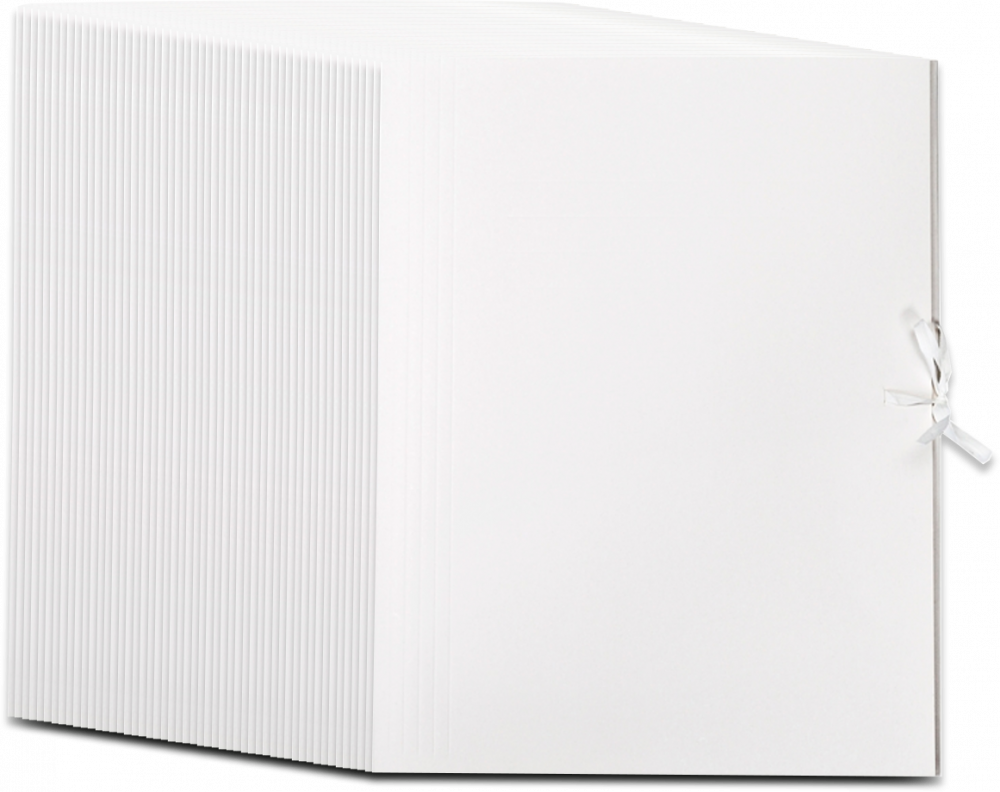 50x Teczka wiązana bezkwasowa Barbara, A4, 300g/m2, biały