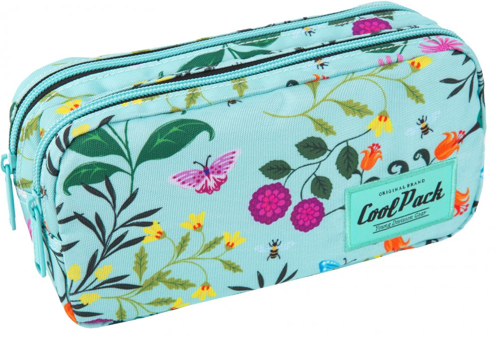 Piórnik szkolny CoolPack Primo Cherry Tree, saszetka, 2- komorowy, bez wyposażenia