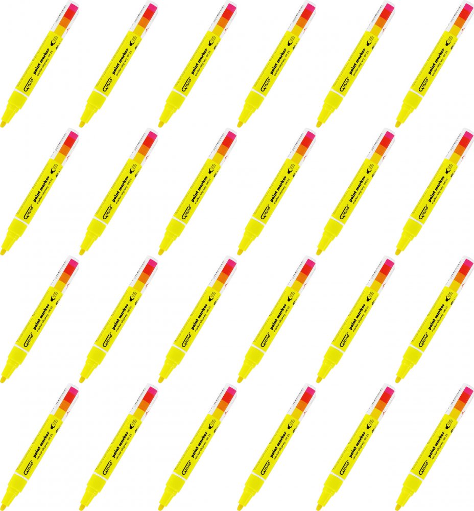 24x Marker olejowy Grand, GR-25, okrągła, 1.8mm, żółty