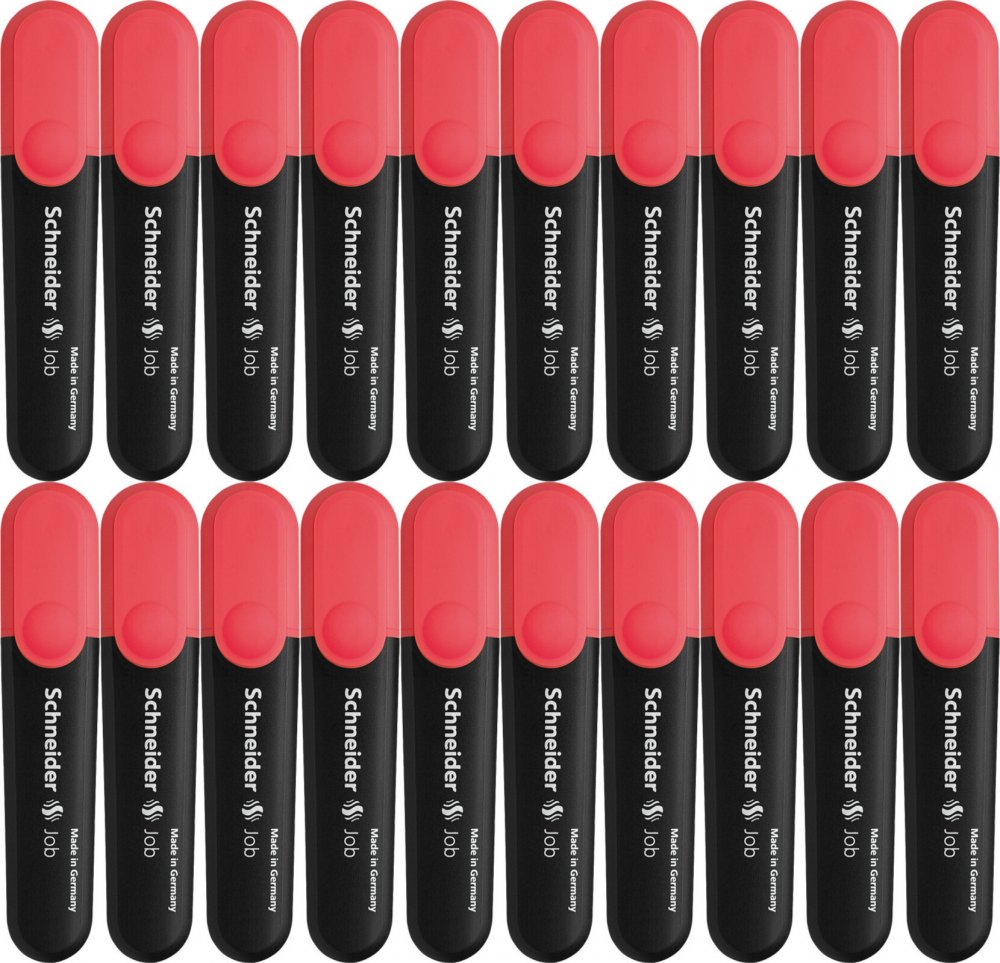 20x Zakreślacz Schneider Job, 5mm, ścięta, czerwony