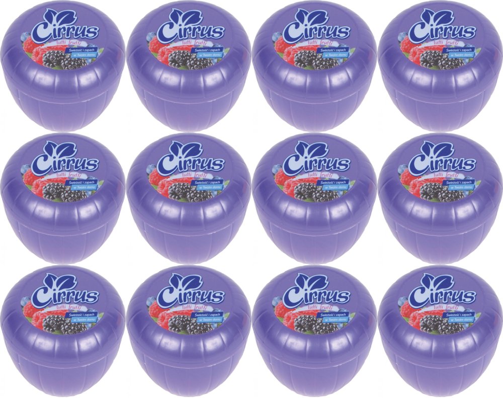 12x Odświeżacz powietrza Cirrus tulipan, tutti frutti, żel, 150g
