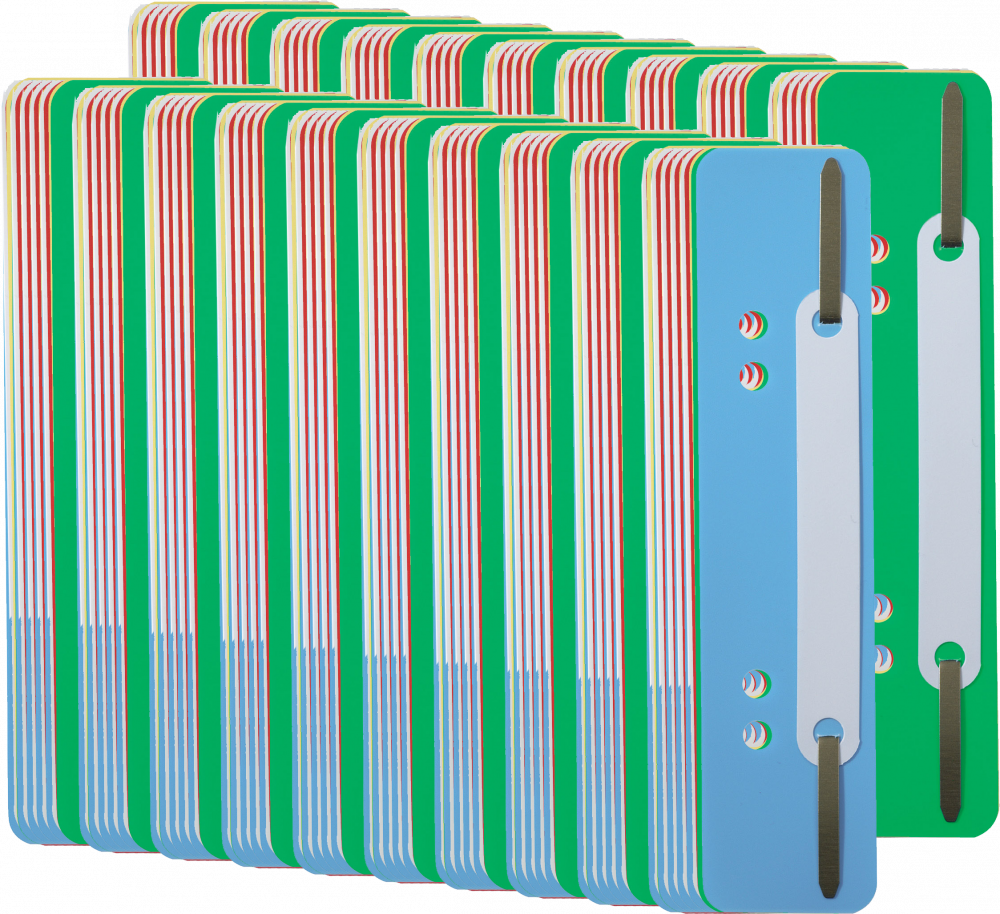 20x Wąsy skoroszytowe spinające dokumenty Durable, 25 sztuk, mix kolorów