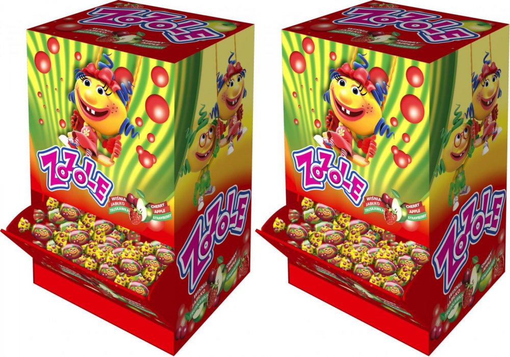 2x Cukierki Mieszko Zozole, jabłko/wiśnia/truskawka, 2.5kg