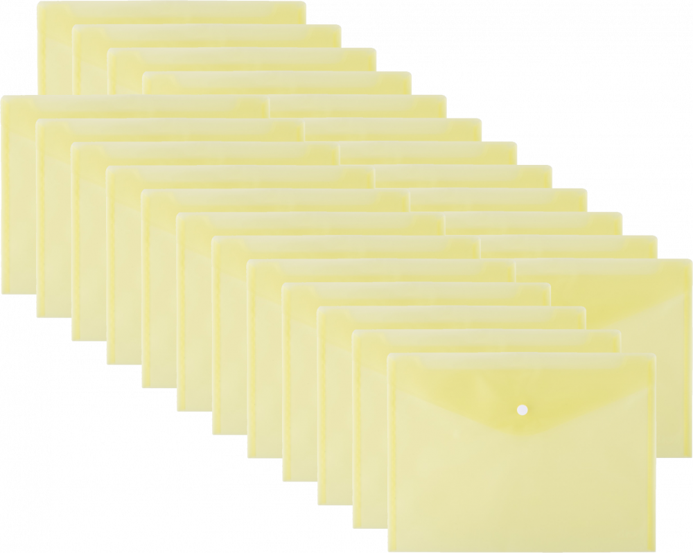 24x Teczka kopertowa D.Rect 5530, A4, na zatrzask, przezroczysty żółty